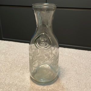 Vintage Paul Masson since 1852 etched glass wine decanter, pitcher carafe